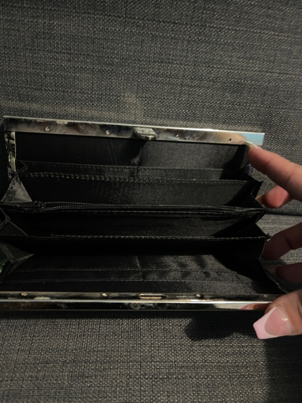Floral Multicolor Embossed Clutch Wallet - Picture 3 of 4